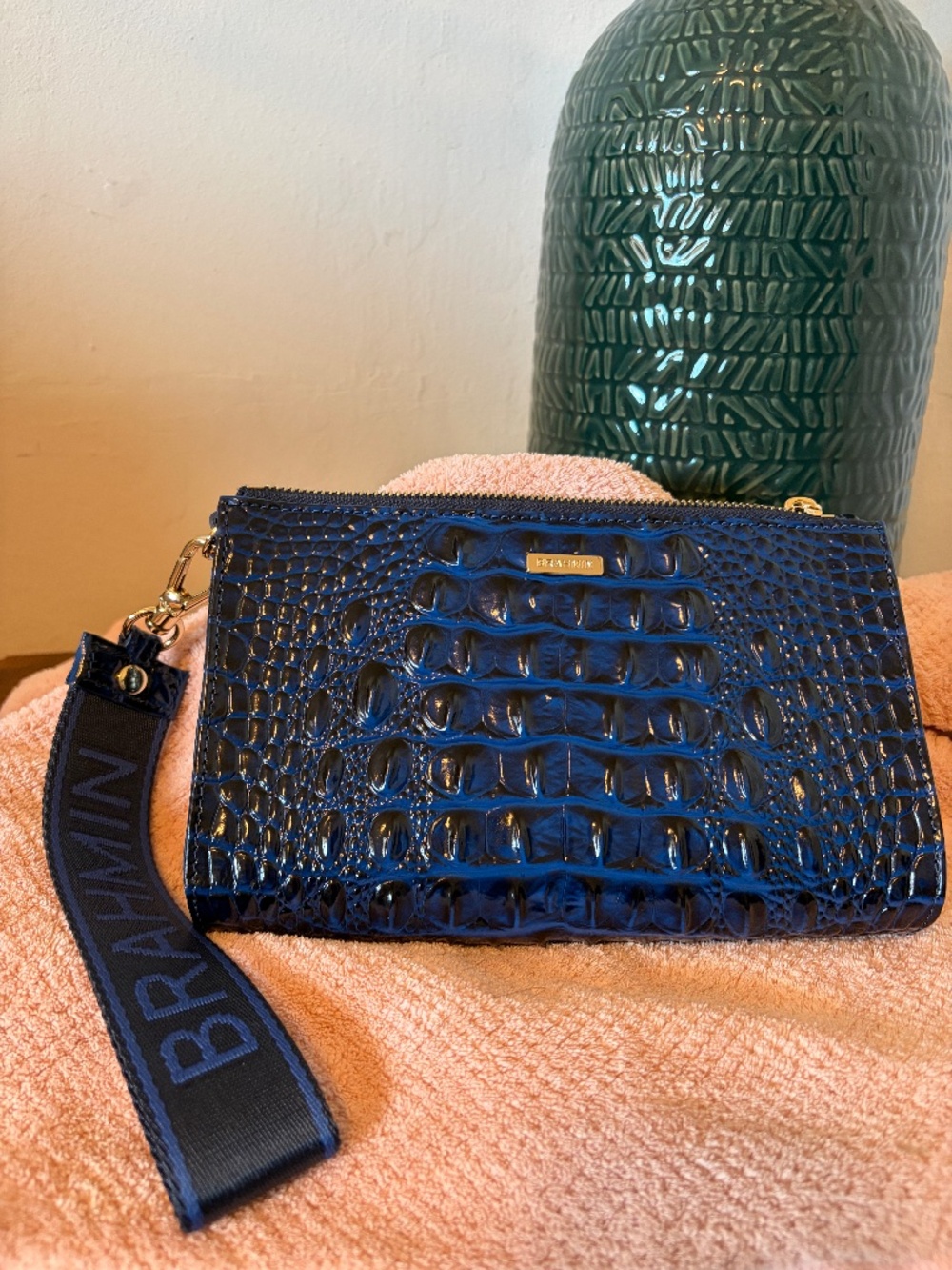 Brahmin Adia Wristlet – Anchor Melbourne (Inky Blue) - EUC